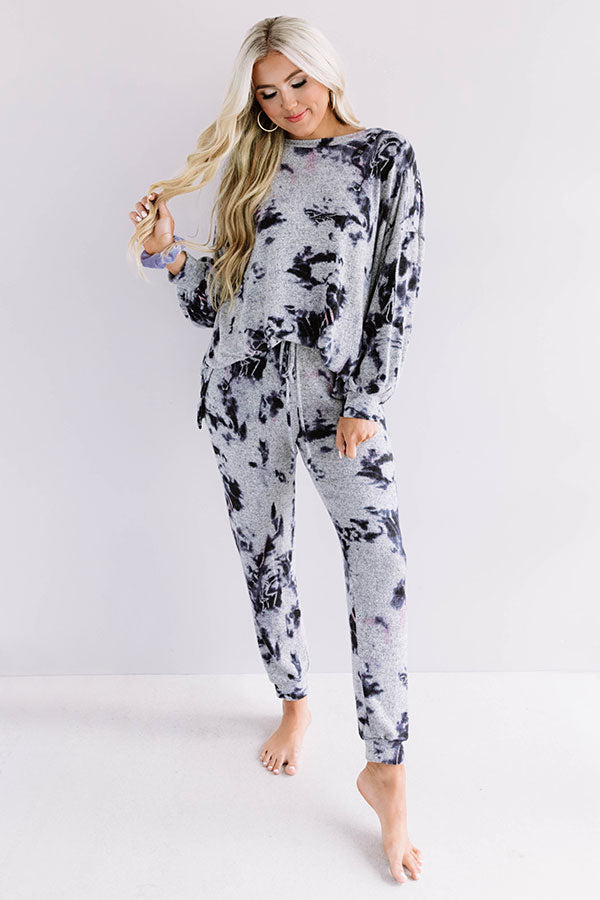 Sunday Softness Tie Dye Joggers In Grey Image - 1