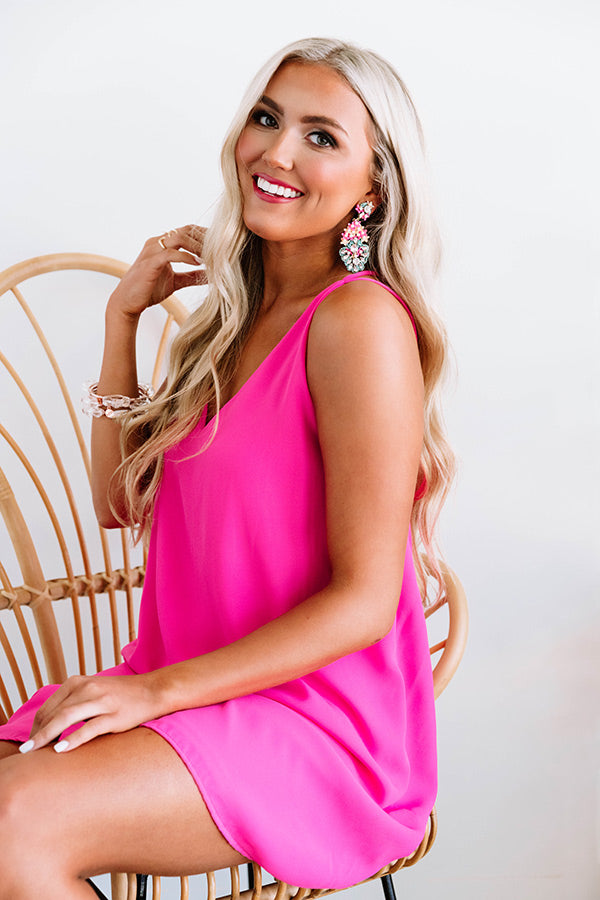 Palm Breeze Shift Dress In Hot Pink Image - 5