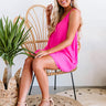 Palm Breeze Shift Dress In Hot Pink Image - 1