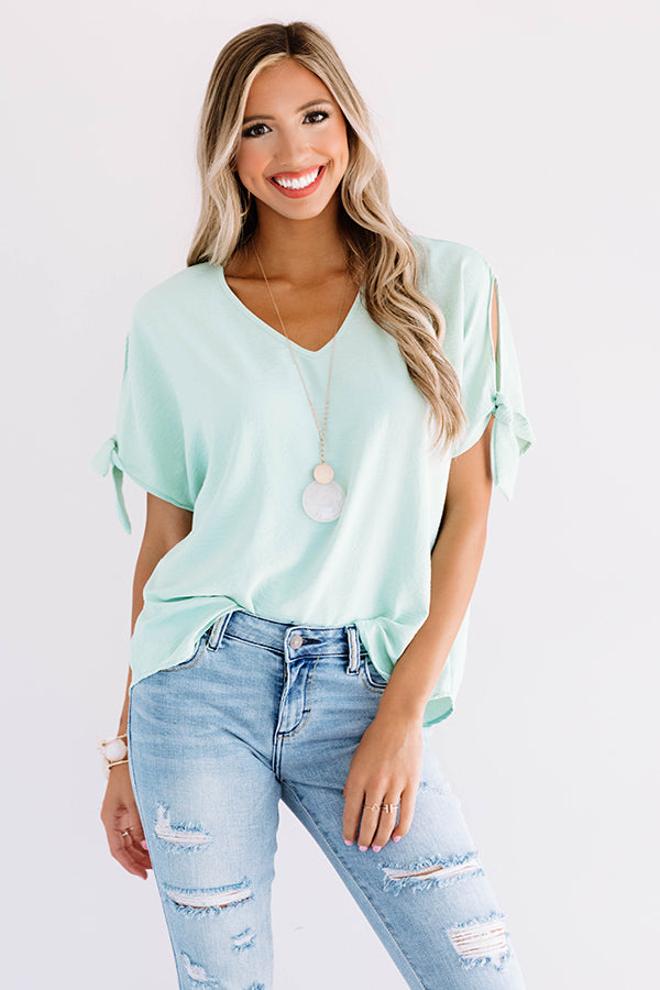 Away On A Jet Plane Shift Top In Mint • Impressions Online Boutique