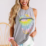 Love To Laugh Tie Dye Tank in Grey Image - 1