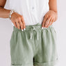 The Amalee Chambray Shorts In Sage Image - 1