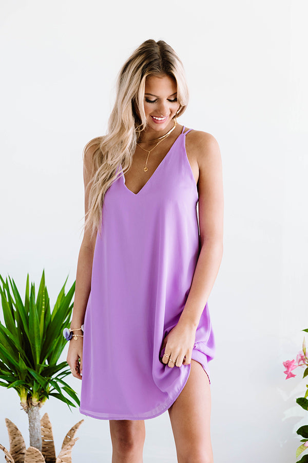 Palm Breeze Shift Dress In Lavender Image - 4