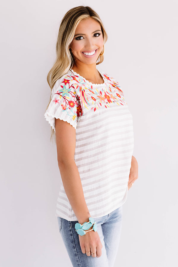 Southside Sunshine Embroidered Shift Top Image - 2