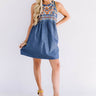 Margs In Milan Embroidered Chambray Dress Image - 1