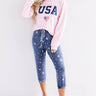 USA Sweetheart Sweatshirt in Pink Image - 1