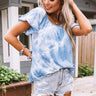 Courtyard Kisses Tie Dye Top In Ocean Blue Image - 1