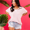 Sea Breeze Knit Linen Top in Blush Image - 1
