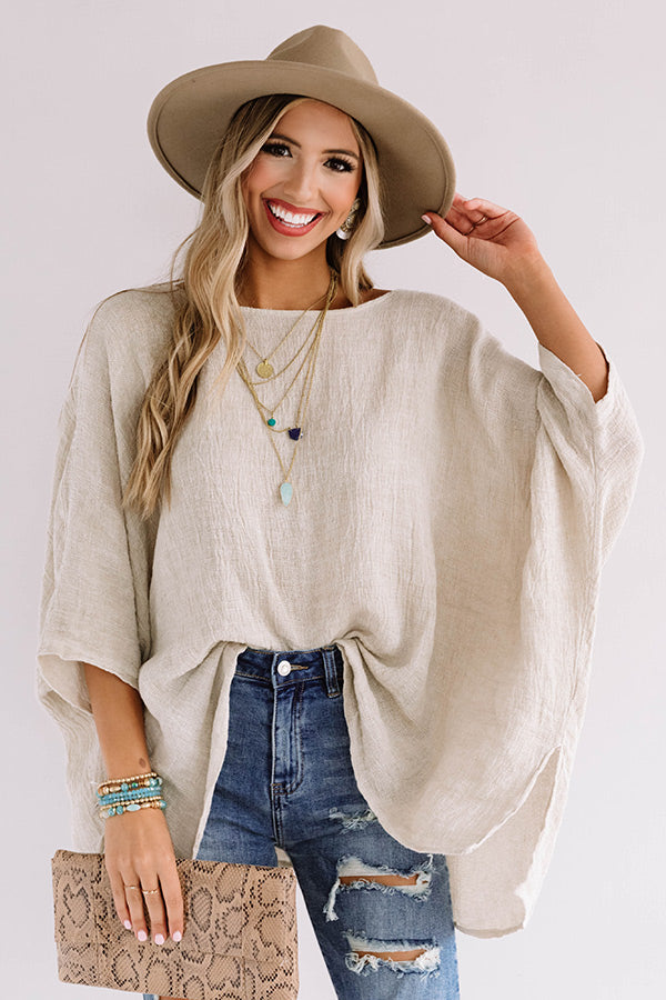 Island Breeze Knit Linen Top in Birch Image - 1