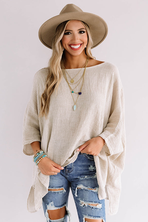 Island Breeze Knit Linen Top in Birch Image - 4