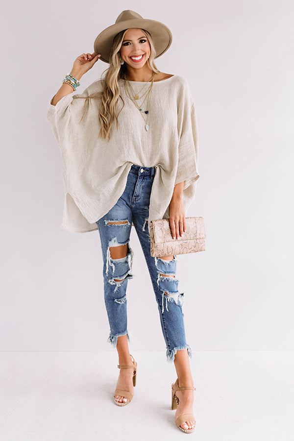 Island Breeze Knit Linen Top in Birch Image - 3