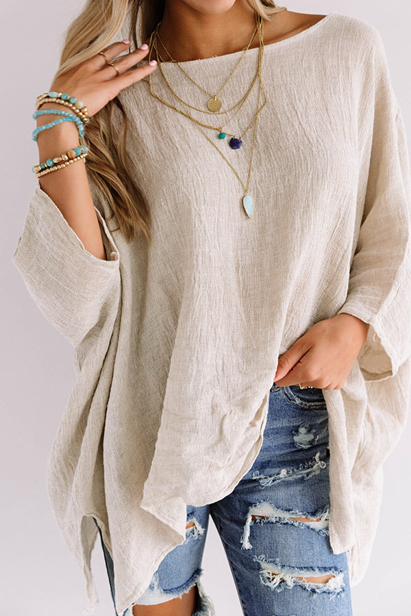 Island Breeze Knit Linen Top in Birch Image - 5