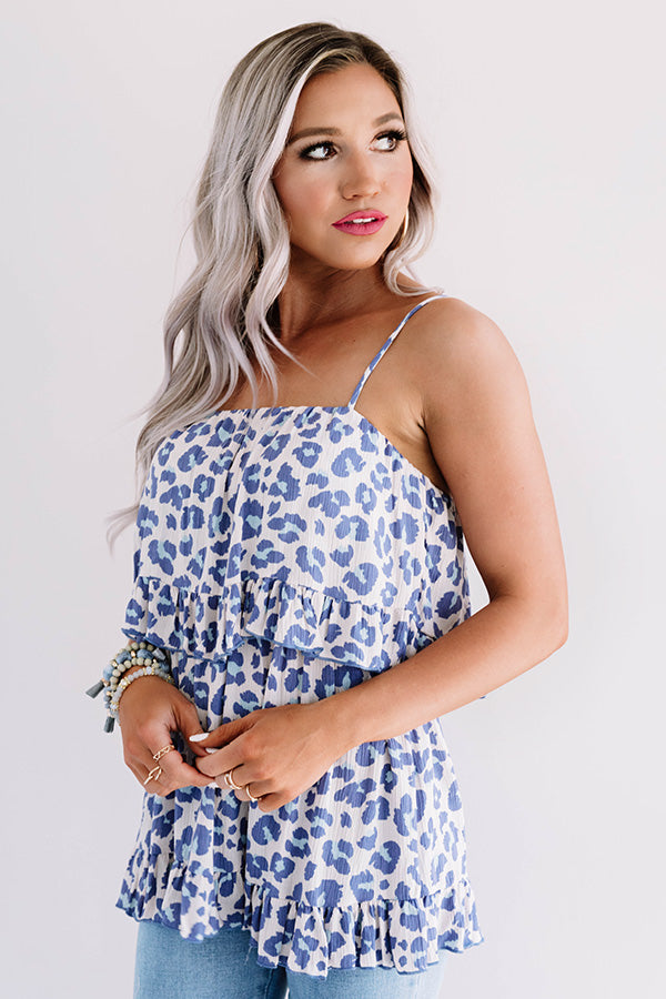 Movie Date Leopard Tank in Blue Image - 5