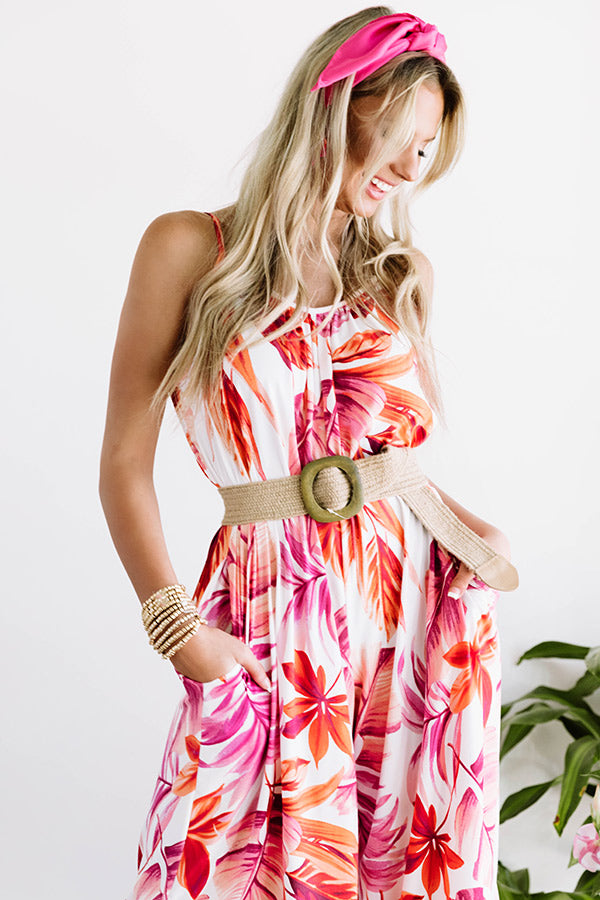 Island Essence Floral Jumpsuit In Fuchsia Image - 2