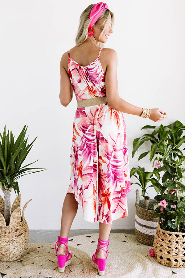 Island Essence Floral Jumpsuit In Fuchsia Image - 4