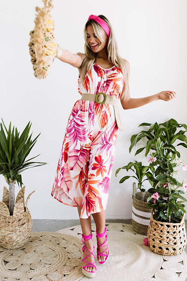 Island Essence Floral Jumpsuit In Fuchsia Image - 3