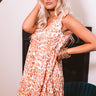 Seaside Point Babydoll Leopard Dress In Orange Image - 1