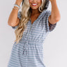 Bellinis At The Boat House Stripe Romper in Dark Grey Image - 1