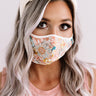 Flower Bomb Cloth Face Mask in Peach Image - 1