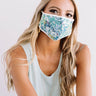 Flower Bomb Cloth Face Mask in Blue Image - 1