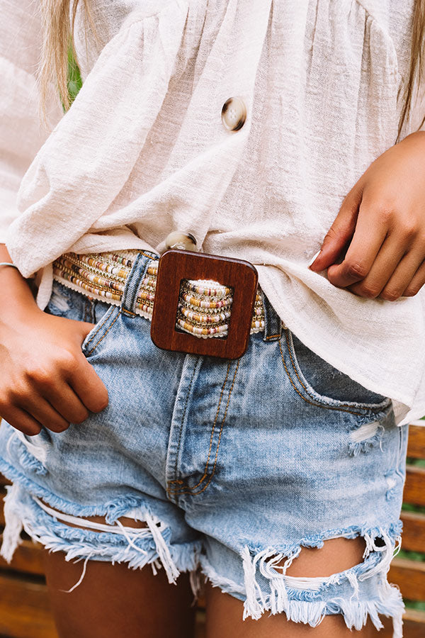 All The Way Embellished Belt In Ivory Image - 2