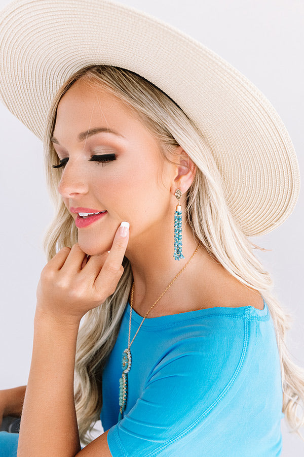 Wisteria Wishes Beaded Earring In Blue Image - 1