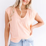 NYC Influencer Shift Top in Peach Image - 1