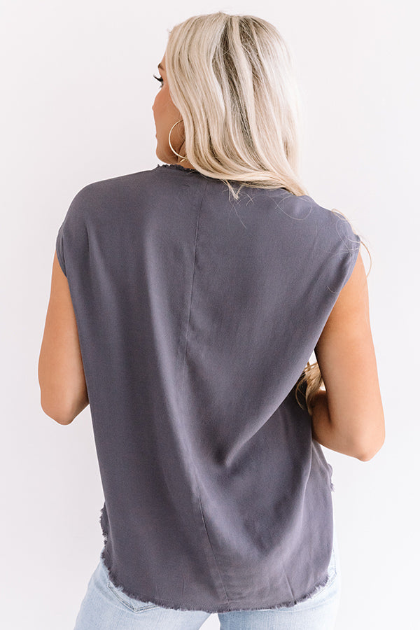 NYC Influencer Shift Top in Charcoal • Impressions Online Boutique