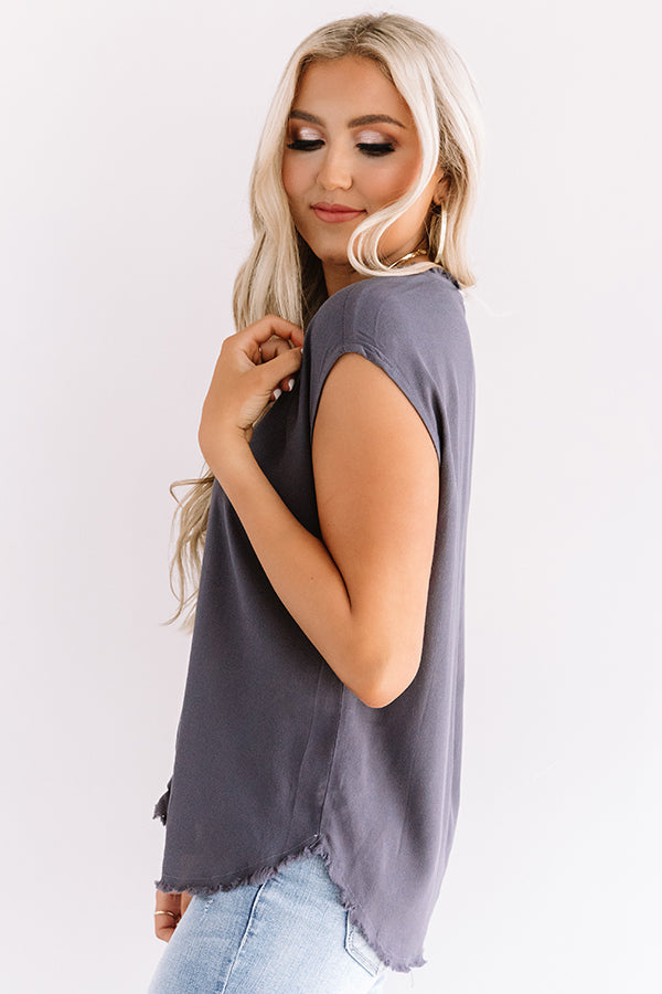 NYC Influencer Shift Top in Charcoal • Impressions Online Boutique