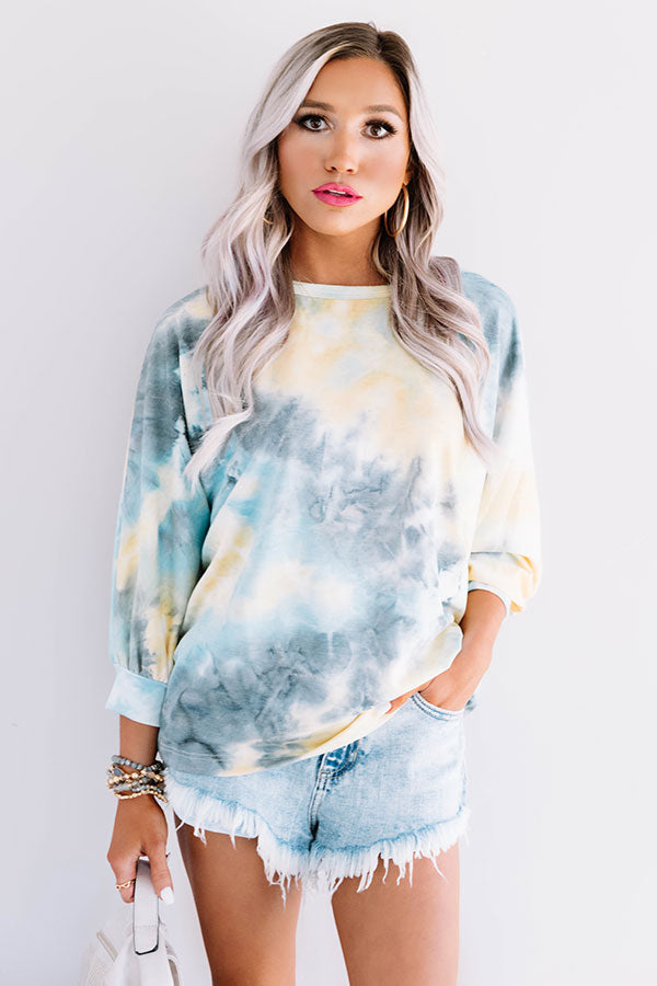 First Kiss Tie Dye Sweatshirt In Grey Image - 3
