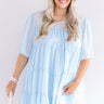 Paris Inspiration Shift Dress in Sky Blue Curves Image - 1