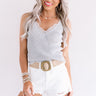 Sweet And Easy Lace Trim Tank In Grey Image - 1