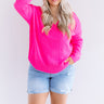 Calabasas And Chill Knit Sweater in Neon Pink Curves Image - 1