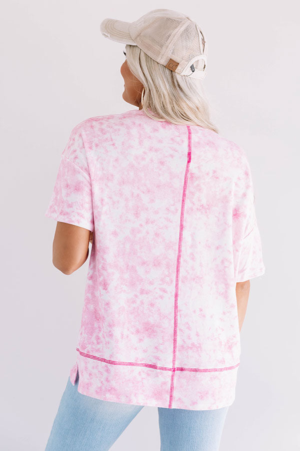 Carolina Shores Tie Dye Shift Tee in Pink Image - 4