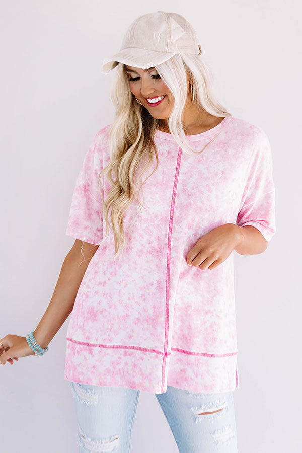 Carolina Shores Tie Dye Shift Tee in Pink Image - 2