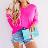 Calabasas And Chill Knit Sweater in Neon Pink Image - 1