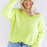 Calabasas And Chill Knit Sweater in Neon Yellow Curves Image - 1