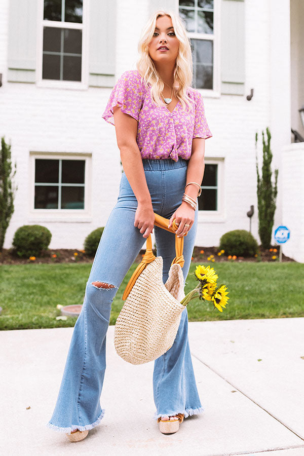 Paris Penthouse Floral Bodysuit in Orchid Image - 3