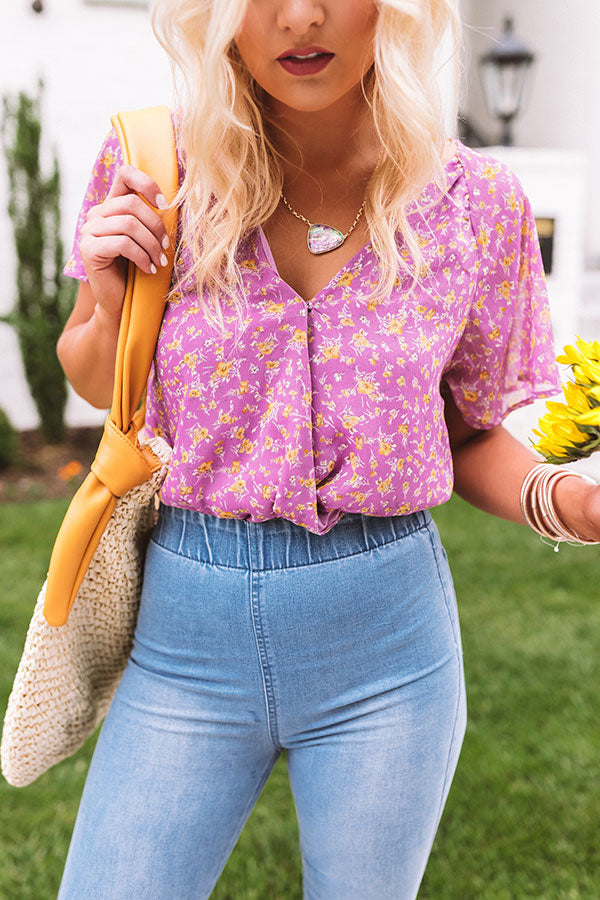 Paris Penthouse Floral Bodysuit in Orchid Image - 5