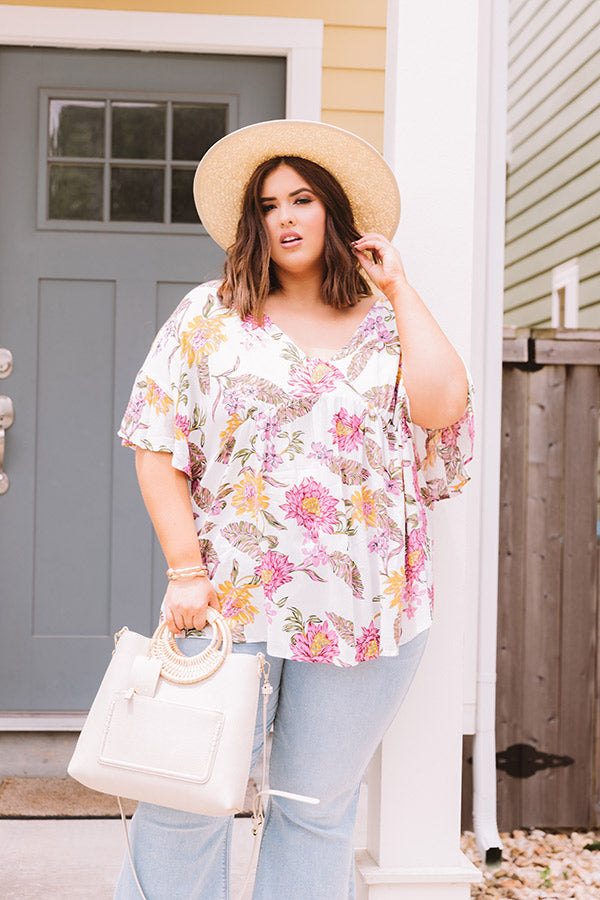 Free And Flirty Floral Babydoll Top Curves Image - 5