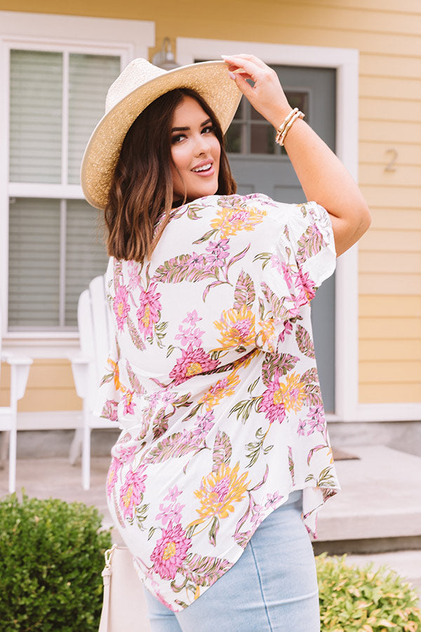 Free And Flirty Floral Babydoll Top Curves Image - 3