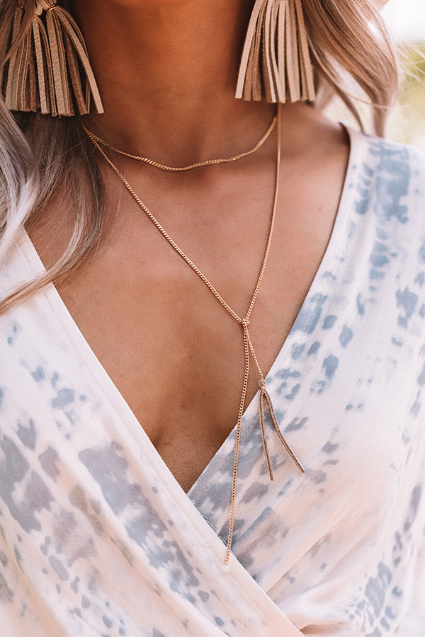 The Liv Wrap Necklace in Grey