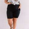 On The Right Track High Waist Active Shorts in Black Curves Image - 1