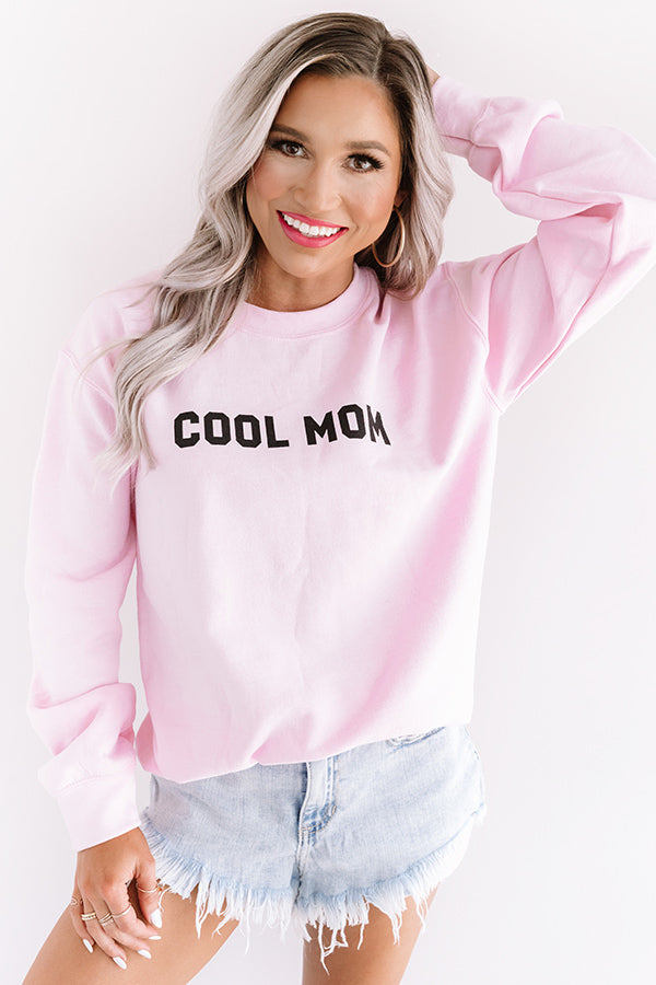 Cool Mom Sweatshirt In Pink Image - 4