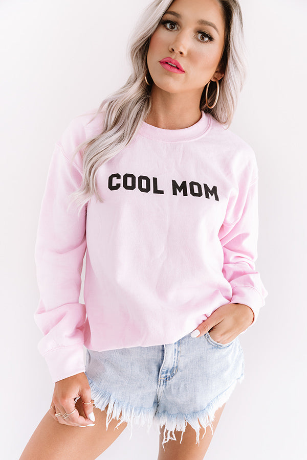 Cool Mom Sweatshirt In Pink Image - 5