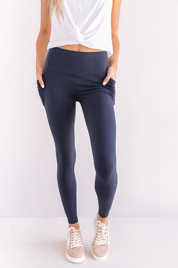 Power Hour High Waist Active Leggings In Navy Image - 1