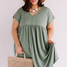 Dunes And Daydreams Babydoll Dress In Sage Curves Image - 1