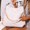 French Travels Faux Leather Tote in Stone Image - 1