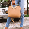 Easy Street Faux Leather Tote in Camel Image - 1