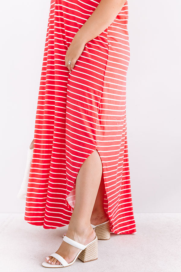 St. Tropez Promise Stripe Maxi In Raspberry Curves Image - 4